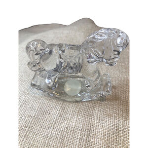 Princess House Rocking Horse Figurine 24% Lead Crystal Germany Art Glass Vtg